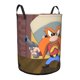 thumbnail image 2 of Sam Bigotes Cesta de lavandería de gran capacidad redonda con asa, bolsa para ropa sucia plegable, almacenamiento para dormitorio, baño y lavadero 44x35 cm, 2 of 6