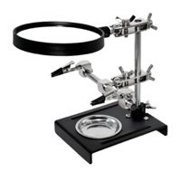 Magideal - Abrazadera De Reparación De Estación De Soldadura De Tercera Mano Con Lupa De 5 Aumentos Herramienta De Soldadura Para Pequeños Proyectos De Precisión