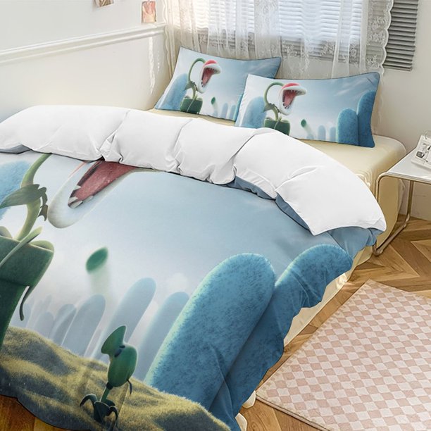 Plants Vs Zombies Quilt Set Thicken Soft 3 Pieces Bedding Set All Season Duvet Cove with 2 Pillowcases for Adult Women Girls Teens Home Room Decor