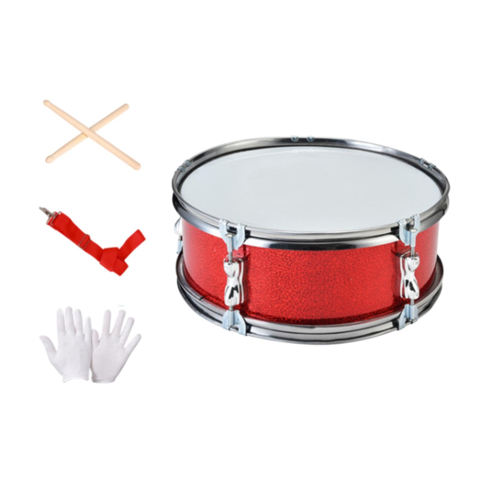 Magideal - 14 En Snare Drum Instrumentos Musicales Profesionales Con Guantes Instrumento De Percusión Baterías Musicales Para Adultos Niños Regalos De Vacaciones Tambor De Resorte De 14 Pulgadas
