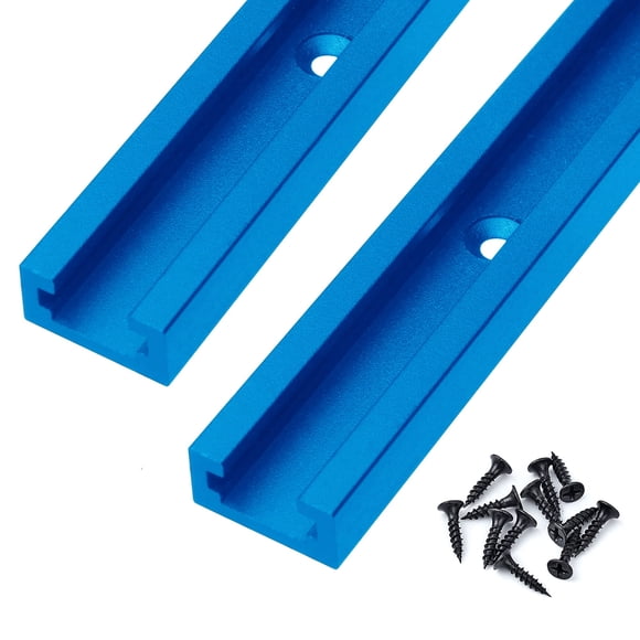 T-Track HOTTARGET de aluminio, 60 cm, con tornillos para madera, 2 unidades, color azul
