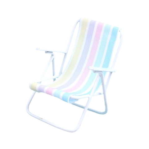 Magideal - 1/12 Silla De Playa Mini Silla De Metal Para Fairy Garden Architectural Diy Project Stripes Rayas