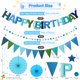 thumbnail image 2 of Bandera Danadia 3D Feliz Cumpleaños Azul Preensamblada, 2 of 9