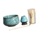 thumbnail image 4 of 4x juego de Matcha japonés Matcha tradicional, cuenco de Matcha, soporte de de cerámica, hecho a mano para soporte de de Matcha de , Azul, 4 of 5