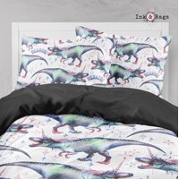 Milsleep - Colección De Ropa De Cama Infantil Grande T-Rex Roarrrr Dinocornio Blanco