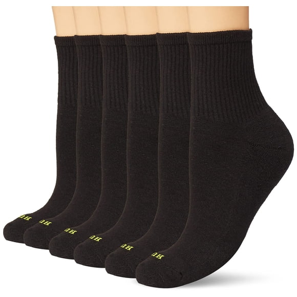 Sock Hue Mini Crew para mujer, paquete de 6 unidades, algodón negro