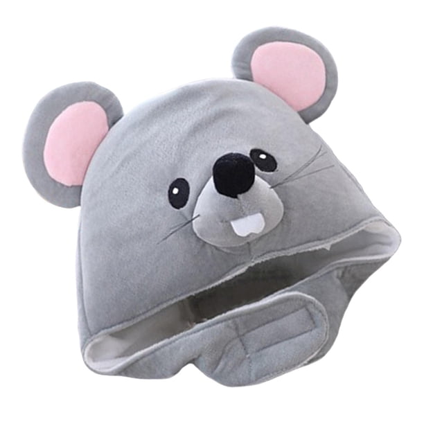 Cálido sombrero de ratón, para adultos, accesorios de fotografía, diadema, Animal gris para disfraces, decoración navideña para fiestas, Selfie Los 30x43cm