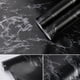 thumbnail image 2 of 1 Roll, Black Silvery Marble Crack Pattern Wallpaper, Waterproof Peel And Stick Wallpaper , Refrigerator Speaker Dryer Cabinet Oven Appliance Furniture Renovation Sticker, Room Kitchen Background Wall, 2 of 3
