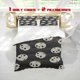 thumbnail image 1 of 3pcss Cartoon Skull Print 3pcs Bedding Soft Duvet Cover And Two Pillowcases, 1 of 5