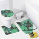 thumbnail image 4 of Flecha Verde-theme 4-Piece Shower Curtain Set with Rugs, Waterproof Bathroom Decor Set Includes Bath Mat, U-Shaped Rug, Toilet Lid Cover and Curtain with Hooks, 4 of 6