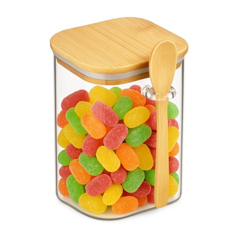 Mtm - Frasco De Vidrio Con Tapa Y Cucharita De Bambú 750Ml