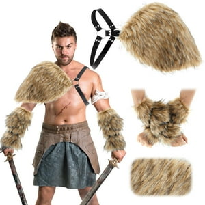 Disfraz Geyoga De Halloween, Vikingo, Medieval, Piel Sintética Para Hombre