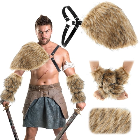 Disfraz Geyoga De Halloween, Vikingo, Medieval, Piel Sintética Para Hombre