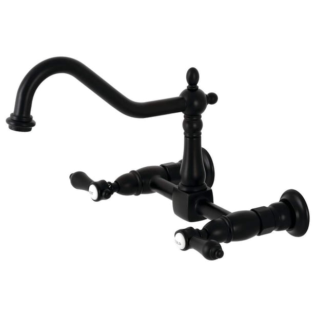Grifo de cocina Kingston Brass Heirloom de puente para montaje en pared