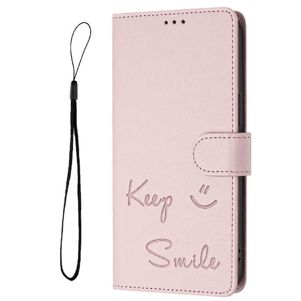 Funda Cartera para iPhone 16e con Bloqueo RFID, Cierre Magnético y Ranuras Tarjetas Rosa