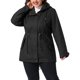 thumbnail image 4 of Chaqueta Anorak con Capucha para Mujer de Talla Grande Agnes Orinda, Abrigo Cortavientos con Cintura de Cordón, Cremallera y Botones a Presión, con Bolsillos, L Negro, 4 of 6