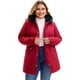 thumbnail image 1 of Abrigo Parka para Mujer de Talla Grande Agnes Orinda Rompevientos con Capucha de Piel Sintética, Cordón, Forro Polar, Cremallera y Botones con Bolsillos 1X Burdeos, 1 of 5
