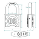 thumbnail image 3 of Pack 4 Candados Odis 340 40mm - Llaves Iguales, 3 of 9