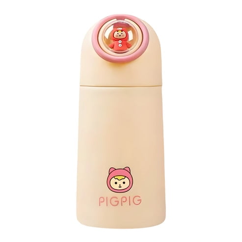 Estilodomus - Botella Infantil Kawaii Con Figura 3d – 380ml - Pigpig