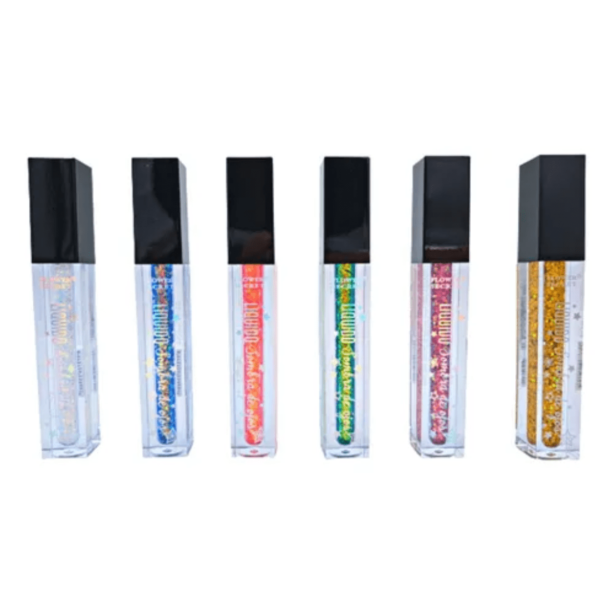 Genérico - Pack 6 Sombras Glitter Liquida Colores Flower Secret