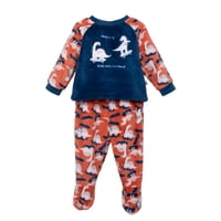 Pillin - Pijama Bebé Niño Manga Larga Dinosaurios Coral Fleece Azul