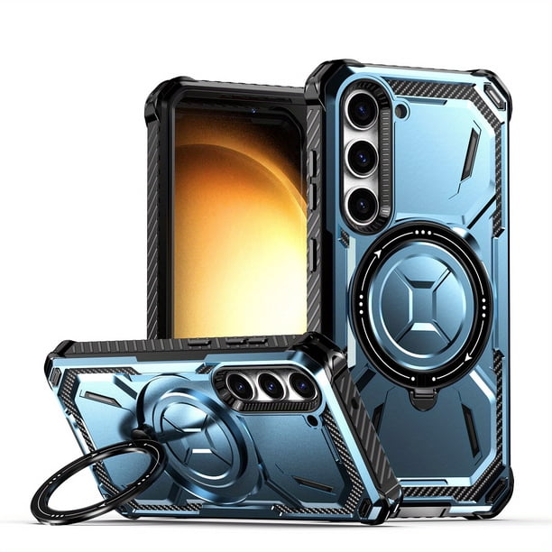 For Samsung Galaxy S23 S22 S21 Ultra S23 Plus Case Metal Kickstand Magnetic Case , Heavy Duty Bumper Shockproof Phone Case