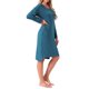 thumbnail image 4 of INSPIRE CHIC Camisón de Mujer de Manga Larga con Abertura en el Dobladillo Alto Bajo de Rayón con Sujetador Incorporado y Bolsillos Vestido de Dormir Ropa de Noche Embarazo M Azul, 4 of 5