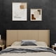 thumbnail image 1 of Wood Headboard Queen Size, 64.4" Wide Wooden Queen Headboard Only, Modern Farmhouse Headboards, Wall Mounted Fluted Panel, Wingback Boho Headboards, Natural Oak, 1 of 3