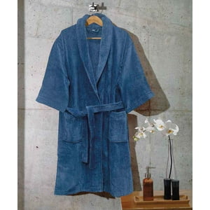 Zahr - Bata 100% Algodón Tipo Toalla Azul