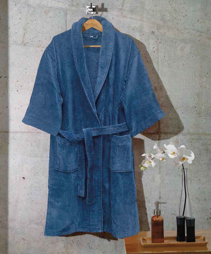 Zahr - Bata 100% Algodón Tipo Toalla Azul