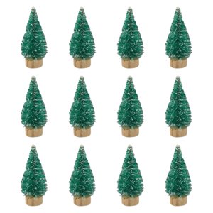 Magideal - 12 Piezas De Adornos Pequeños Para Árboles De Navidad, Árboles En Miniatura, Artesanías Coleccionables, Árboles De Navidad Para La Mesa Del Bar De