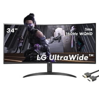 Monitor Lg Ultrawide Curved Wqhd De 34 Pulgadas (3440 X 1440) 160 Hz 1 Ms