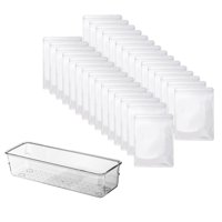 Magideal - Estuche Para Bolsa De Almacenamiento De Joyas, Paquete De Plástico Portátil A Prueba De Polvo, Organizador De Soporte Transparente Antidesgaste, Cajón , 30Xm 30Xm Bolsas+Caja Extensible