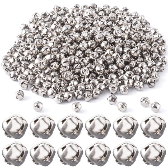 Campanitas de Manualidades OIIKI 250 piezas Plata 5.8 mm de Metal