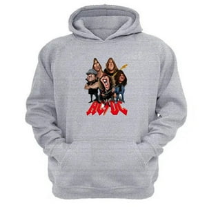 Genérico - Polerón Canguro Acdc Gris Claro Talla S Unisex