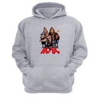 Genérico - Polerón Canguro Acdc Gris Claro Talla Xs Unisex