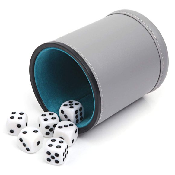 Copa de Dados TUZAMA de 9 cm con Forro de Fieltro y 6 Dados