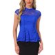 thumbnail image 1 of INSPIRE CHIC Blusa de Encaje Floral de Ganchillo con Cuello Redondo sin Mangas Peplum para Mujer XL Azul Real, 1 of 6