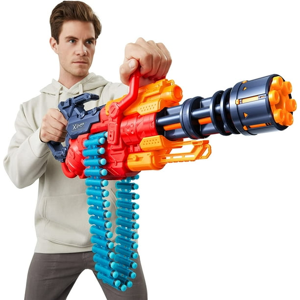 Super Ametralladora Lanzador Crusher 48 Dardos X-shot Zuru Lider