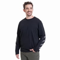 Truval - Polera Mangas Estampadas Negro