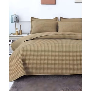 Imac Hogar - Cobertor De Lujo Quilt Verano Plaza Y Media Caqui