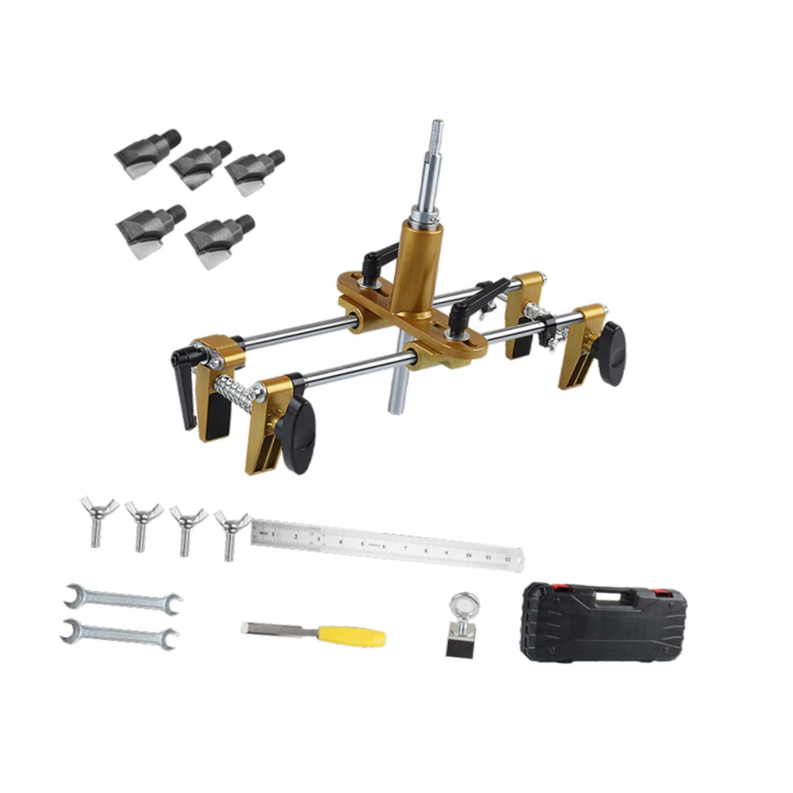 Magideal - Kit De Abridor De Orificios Para Cerradura De Puerta, Máquina Ranuradora De Piezas Para Decoración Del Hogar, Puerta De Hotel Con 5 Cabezales Con 5 Cabezas