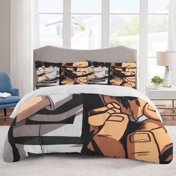 My hero academia Bedding Sets Cartoon Duvet Cover Lightweight 3 Piece Bet Sets for Kids Boys Girls