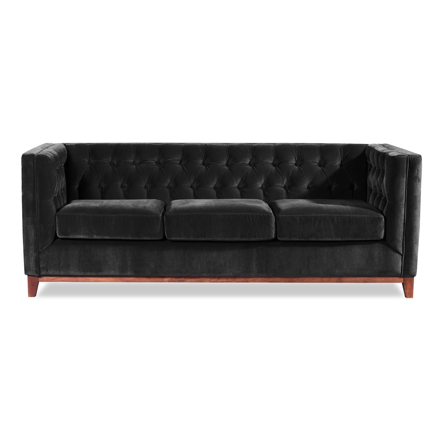 Latam Home - Sofa Roma 3c Tela Velvet Negro