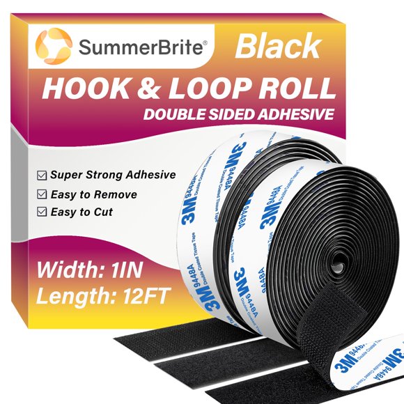 Cinta adhesiva Summerbrite de 12 pies x 30 mm, resistente, negra