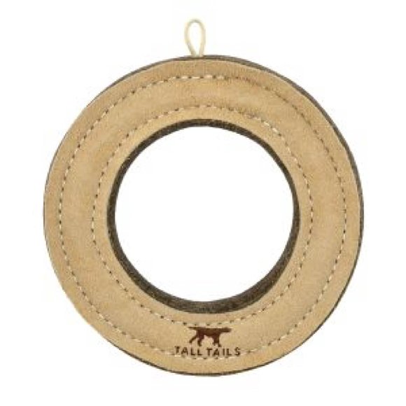 Juguete de buscar para perro Tall Tails anillo de cuero de 18 cm