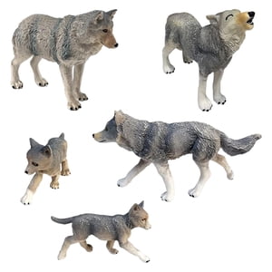 Bothyi - Lobo Animal Modelo Animal Salvaje Zoológico Granja Modelo Juguete Plástico Para Niños Educación