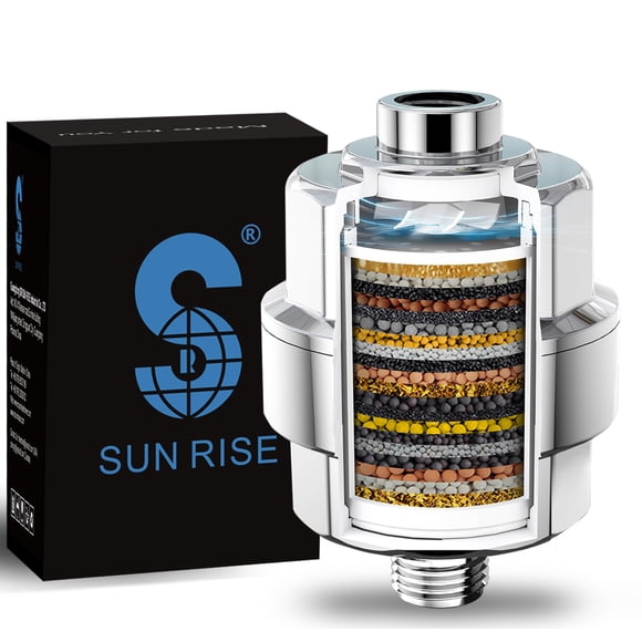 Filtro de ducha SR SUN RISE de 20 etapas para agua dura cromado