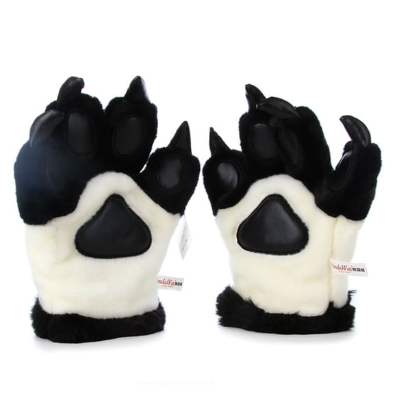 Guantes de peluche, bonitos guantes de simulación de panda o pata de tigre para niños