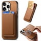 thumbnail image 1 of Funda de Cuero Magnética con Tarjetero para iPhone 16 Pro Max Cubierta Delgada Marrón, 1 of 5